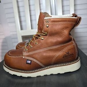 Thorogood 6″ Tobacco Safety Moc Toe Wedge Work Boots 804-4200 Men's Size 9.5 EE